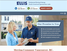 Tablet Screenshot of ellismoving.com
